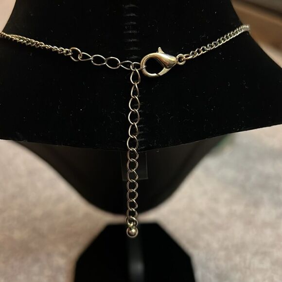Blue and Gold statement pendant necklace - Picture 3 of 4